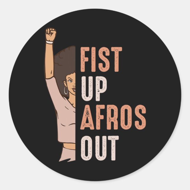 Adesivo Black History Month Fist Up Afros Out Women Melani (Frente)