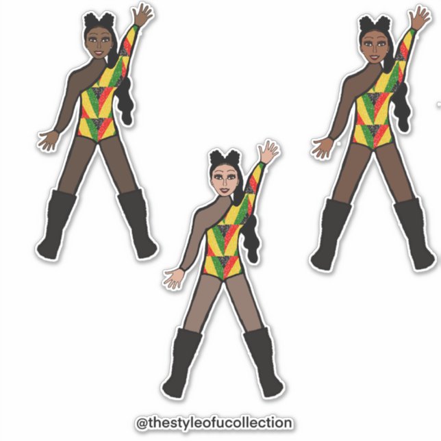 Adesivo Black History Month Tri Color Dancers (Frente)