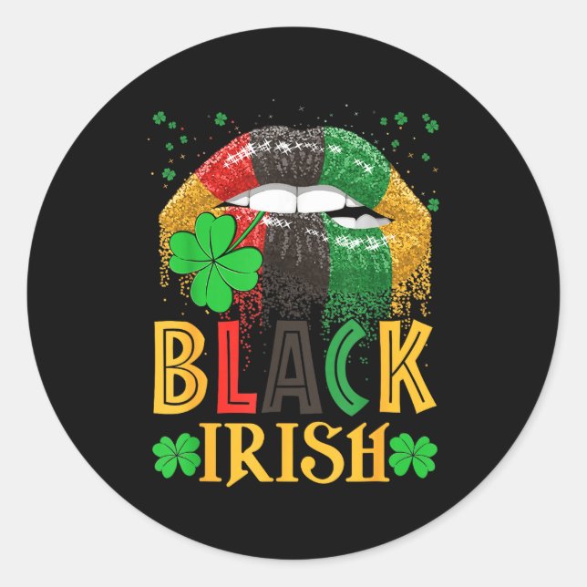 Adesivo Black Irish Dripng Lips African American St Patric (Frente)