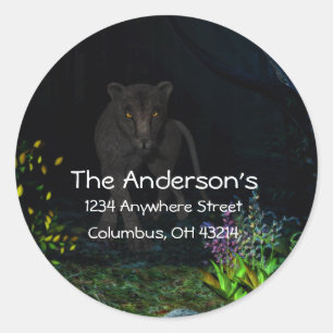 Adesivo Black Jaguar no Woods Address Labels