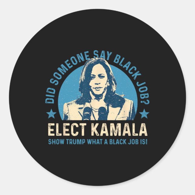 Adesivo Black Job Vote Kamala Harris Para O Presidente 202 (Frente)