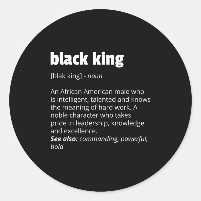 Adesivo Black King Definition African Pride Black History  (Frente)