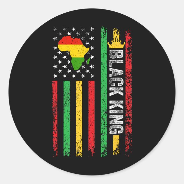 Adesivo Black King Melanin African American Flag Black You (Frente)