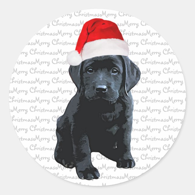 Adesivo Black Lab Feliz Natal Papais noeis Cachorro Labrad (Frente)