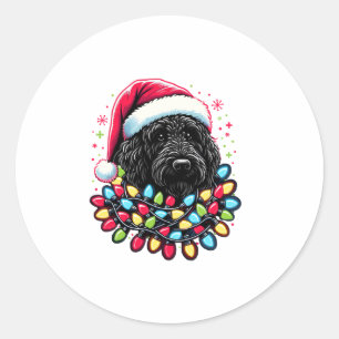 Adesivo Black Labradoodle Árvore de Natal Xmas Luz Doodal