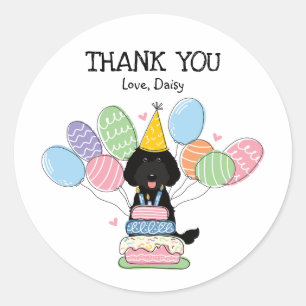Adesivo Black Labradoodle Birthday Favor Tags Sticker