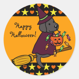 Adesivo Black Labrador e Estrelas de Brometo do Halloween