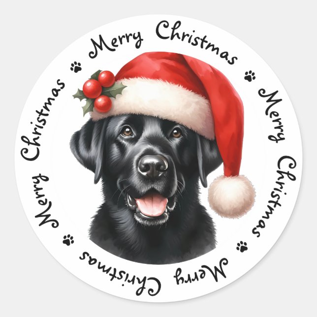 Adesivo Black Labrador Retriever - Feliz Natal (Frente)