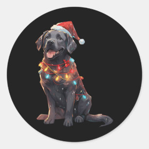 Adesivo Black Labrador Retriever Santa Hábito Luz de Natal