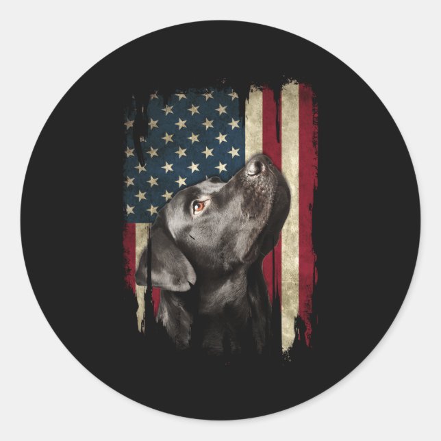 Adesivo Black Labrador Usa Flag Owner Duck Hunter (Frente)