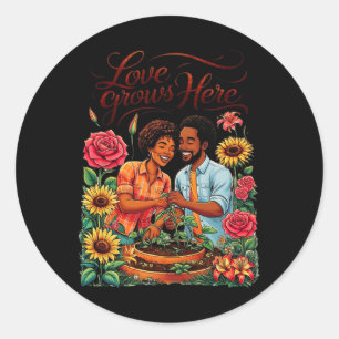 Adesivo Black Love African American Casal Sketch Valentin