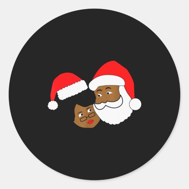 Adesivo Black Loving Santa Claus And Mrs. Claus Ethnic Chr (Frente)