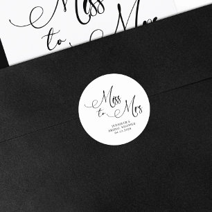 Adesivo Black Modern Simple Miss to Mrs. Chá de panela