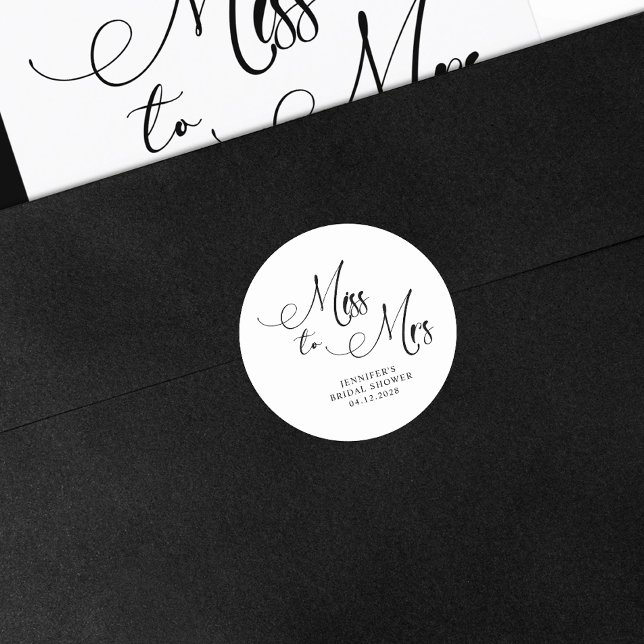 Adesivo Black Modern Simple Miss to Mrs. Chá de panela (Criador carregado)