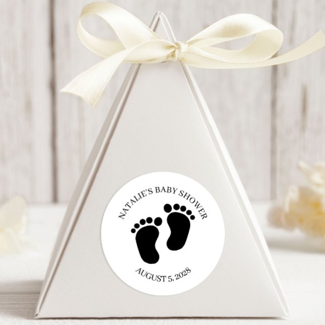 Adesivo Black Modern Simple Script Baby Shower (Criador carregado)