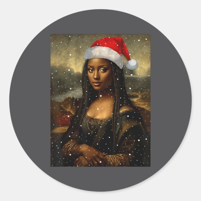Adesivo Black Mona Lisa African American Christmas Santa H (Frente)
