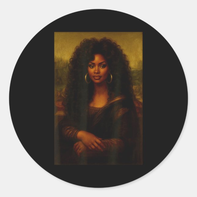 Adesivo Black Mona Lisa Afro African American Melanin Blac (Frente)