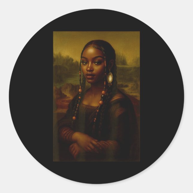 Adesivo Black Mona Lisa Afro African American Melanin Blac (Frente)