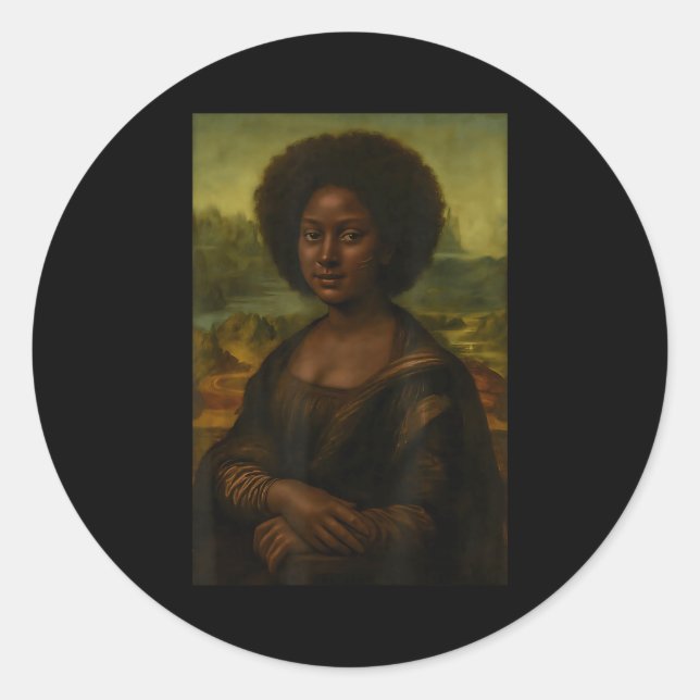 Adesivo Black Mona Lisa Afro African Melanin Black History (Frente)