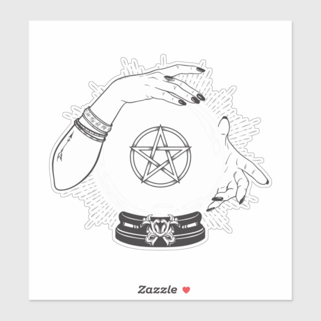 Adesivo Black Mystic Fortune Teller Mystical Crystal Party (Folha)
