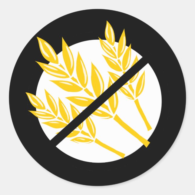 Adesivo Black No Gluten Símbolo No What (Frente)