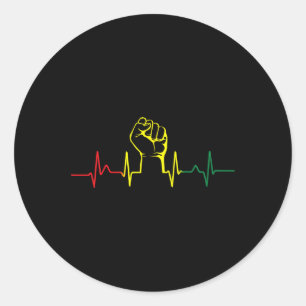 Adesivo Black Power Fist Heart beat African American Pride