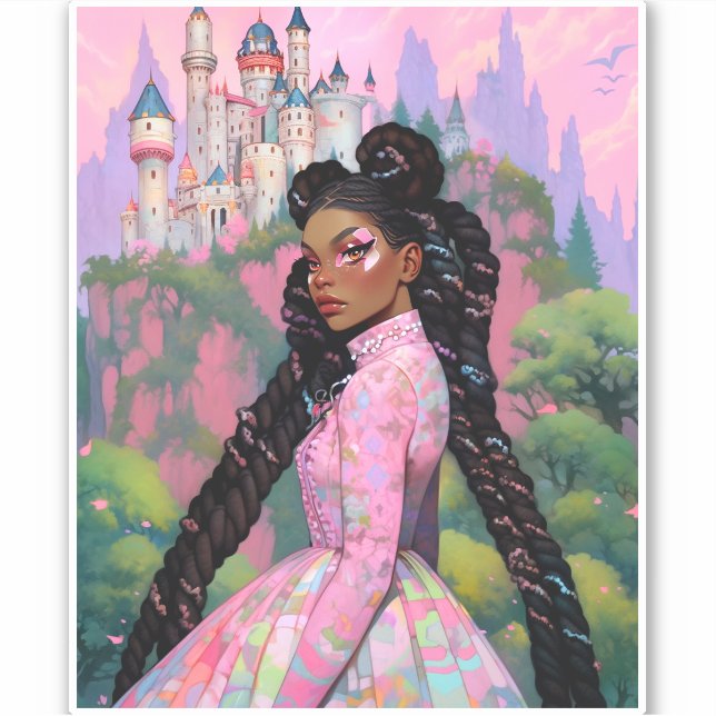 Adesivo Black Princess Fantasy Art (Frente)
