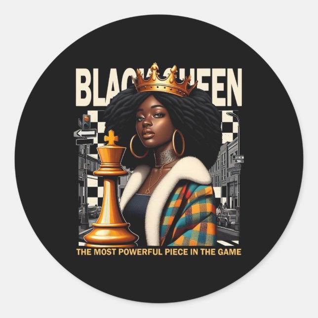 Adesivo Black Queen Chess Empowerment Black Culture Costum (Frente)