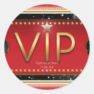 Adesivo Black Red Gold & Silver Glam Favor VIP Personaliza