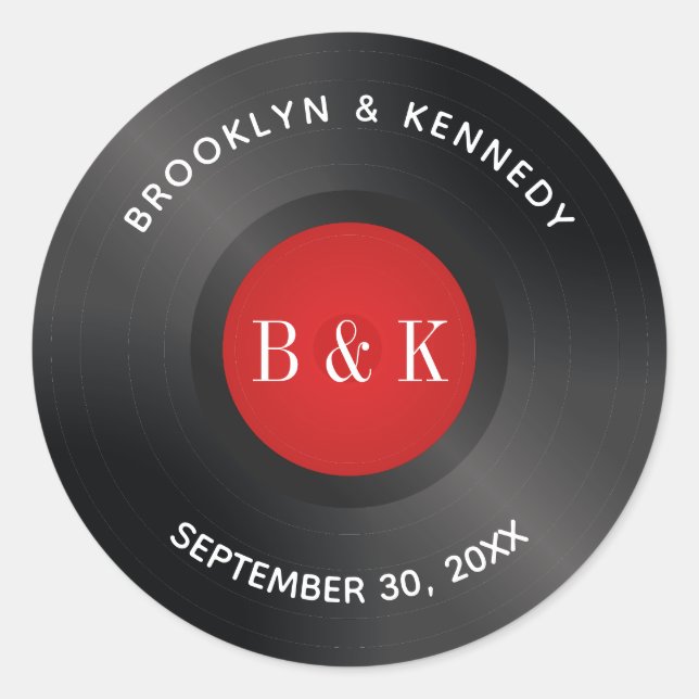 Adesivo Black Red Rock E Roll Monograma Nome Vinil (Frente)