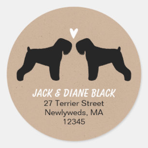 Adesivo Black Russian Terrier Silhouettes Endereço de devo