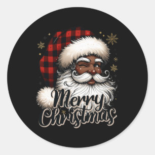 Adesivo Black-santa Claus Feliz Xadrez de Natal Festivo Se