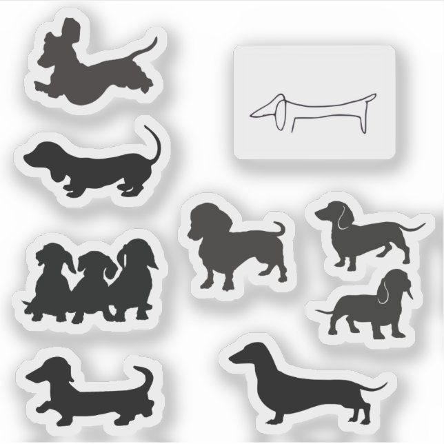 Adesivo Black Silhouette Dachshund (Frente)