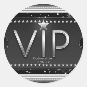 Adesivo Black & Silver Chic Glam VIP Favor de Festa Person