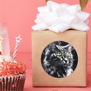 Adesivo Black, Silver e Legal Elegamce - Felino Místico