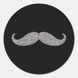 Adesivo Black Silver Glitz Mustache