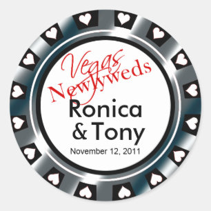 Adesivo Black & Silver Vegas Newlyweds Casino Chip