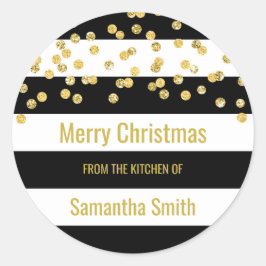 Adesivo Black Stripes Dourado Confetti Baking de Natal