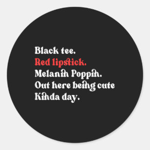 Adesivo Black Tee Red Lipstick Melanin Brown Skin Black Hi