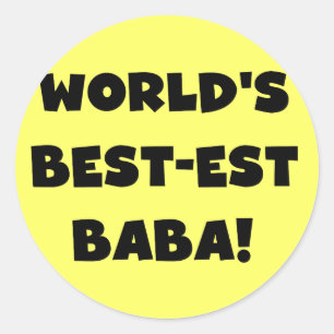 Adesivo Black Text Best Baba T-shirts e presentes