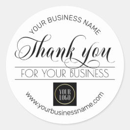 Adesivo Black White da Business Obrigado | adicionar LOGOT