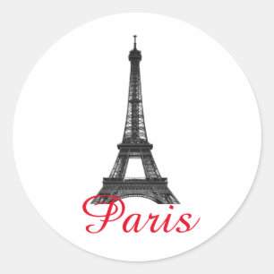 Adesivo Black White Eiffel Tower Paris Love City Viagem