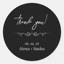 Adesivo Black & White Elegant Wedding Return address