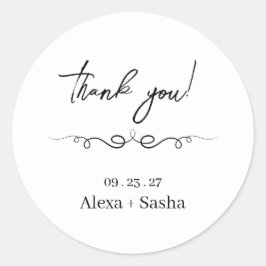 Adesivo Black & White Elegant Wedding Return address