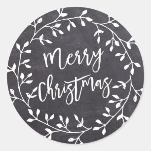 Adesivo Black White Felry Christmas Chalkboard Wreath