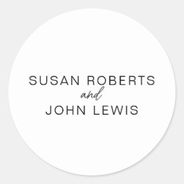 Adesivo Black & White Modern Wedding Classic Round Sticke