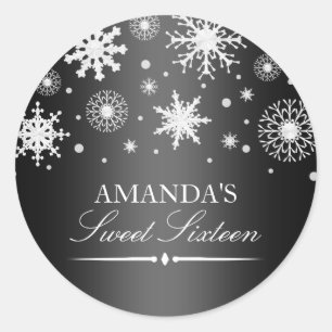 Adesivo Black & White Winter Wonderland Sweet 16