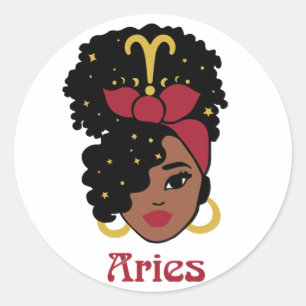 Adesivo Black Woman Zodiac Aries
