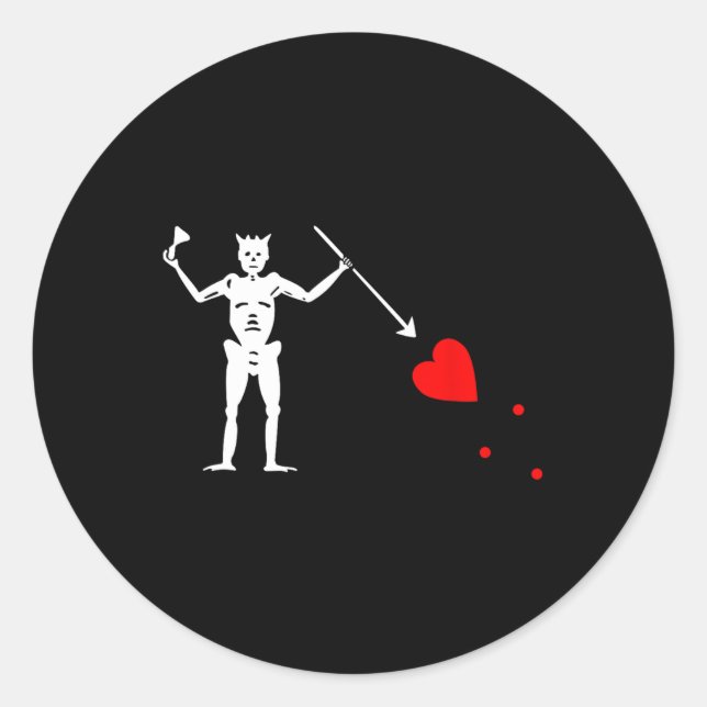 Adesivo Blackbeard Pirate Flag Jolly Roger Skeleton Hallow (Frente)