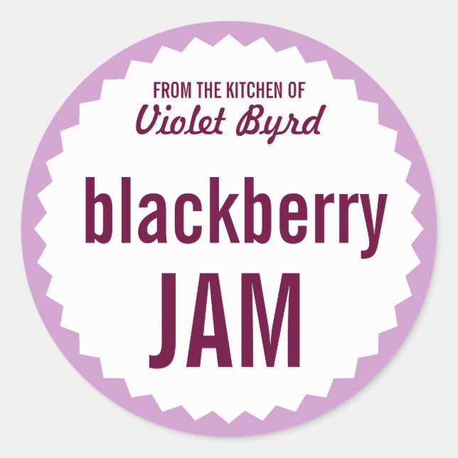Adesivo Blackberry Jam Home Canning Label Modelo (Frente)